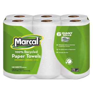 MARCAL; Maxi Roll; Paper Towel Rolls; Paper Towels; Recycled; Sponges; Swabs; Cloths; Towelettes; Drying Materials; Jan/San; Janitorial; Maintenance; Cleaning