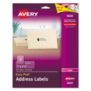 1 x 2-3/4; Address; Address Labels; Clear; Label; Labels; Laser; Laser Printer; Laser Printer Labels; Smooth Feed Sheets; Identifications; Classifications; Stickers; Shipping; Receiving; Mailrooms