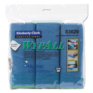 (KCC83620)KCC 83620 – Microfiber Cloths, Reusable, 15.75 x 15.75, Blue, 6/Pack by KIMBERLY CLARK (6/PK)