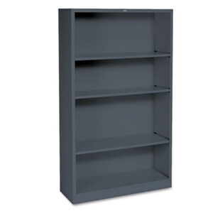 Office Furniture; Book; Book Shelf; Book Shelves; Bookcase; Bookcases; Charcoal; Four-Shelf; Furniture; Metal; Shelf; Racks; Ledges; Trestles; Books; Adjustable shelves; HON