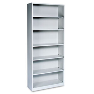 Office Furniture; Book; Book Shelf; Book Shelves; Bookcase; Bookcases; Furniture; Light Gray; Metal; Shelf; Six-Shelf; Racks; Ledges; Trestles; Books; Adjustable shelves; HON