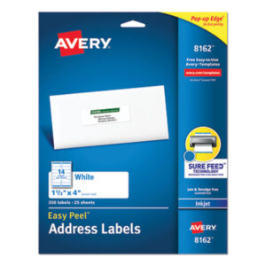 1 1/3 x 4; Address; Inkjet Printer; Inkjet Printers; Label; Labels; Mailing; White; Identifications; Classifications; Stickers; Shipping; Receiving; Mailrooms; AVERY