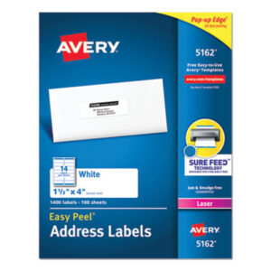 Address; Address Labels; Label; Labels; Laser; Laser Printer; Laser Printer Labels; Mailing; Smooth Feed Sheets; White; Identifications; Classifications; Stickers; Shipping; Receiving; Mailrooms; AVERY