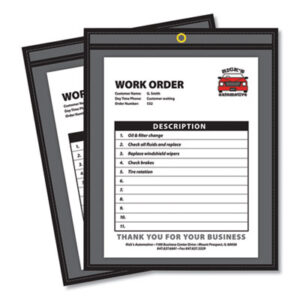 8-1/2 x 11 Insert Size; C-LINE; Clear Envelope; Clear Protective; Clear/Black; Envelope; Holder; Jacket; Job Ticket; Job Ticket Holder; Job/Shop; Protector; Sheet Protectors; Shop Ticket; Shop Ticket Holders; Ticket Holder; Tickets; Vinyl Envelope; Sleeves; Transparent; Sheaths; Storage; Filing; Protection