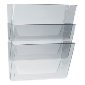 (STX70245U06C)STX 70245U06C – Wall File, 3 Sections, Letter Size, 13" x 4" x 14",  Clear, 3/Set by STOREX (3/PK)