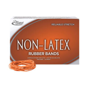 (ALL37196)ALL 37196 – Non-Latex Rubber Bands, Size 19, 0.04" Gauge, Orange, 1 lb Box, 1,440/Box by ALLIANCE RUBBER (1/BX)