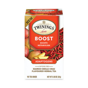 (TWGTNA54440)TWG TNA54440 – Boost Mango Chili Chai Herbal Tea Bags, 0.95 oz, 18/Box by TWININGS NORTH AMERICA INC (18/BX)