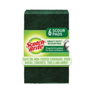 (MMM2265)MMM 2265 – Heavy-Duty Scouring Pad, 3.8 x 6, Green, 5/Carton by 3M/COMMERCIAL TAPE DIV. (5/CT)