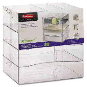 Rubbermaid; Clear; Desk Accessories; Desk Organizers; Desk Supplies Organizer; Desk Supplies Organizers; Desktop; Four-Way Organizer; Optimizers; Organizer; Organizers; Paper Storage; Racks & Sorters; RUBBERMAID OFFICE SOLUTIONS; Sorter; Supplies; Wall-Mount; Receptacles; Baskets; Containers; Canisters; Coffers; Bins