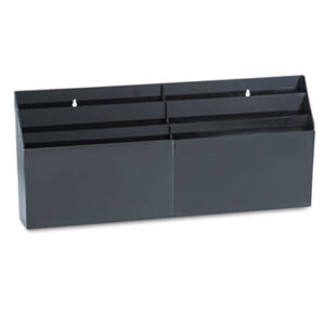 Rubbermaid; Black; Desk Accessories; Desk Organizers; Desk Supplies Organizers; Optimizers; Organizer; RUBBERMAID OFFICE SOLUTIONS; Sorters; Wall Mount; Secretarial; Bookkeeping; Bins; Shelving; Mini-Hutches; Desktop; Receptionist