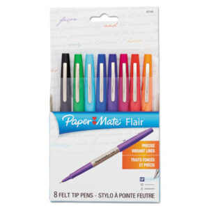 (PAP1927694)PAP 1927694 – Flair Felt Tip Porous Point Pen, Stick, Extra-Fine 0.4 mm, Assorted Ink and Barrel Colors, 8/Pack by SANFORD (8/ST)