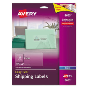 2 x 4; Address; Clear; Inkjet Printer; Inkjet Printers; Label; Labels; Mailing; Identifications; Classifications; Stickers; Shipping; Receiving; Mailrooms