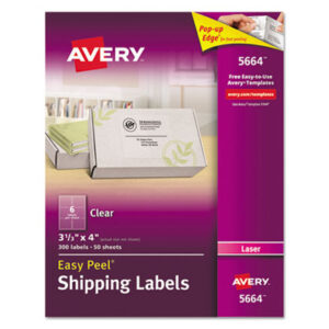 3-1/3 x 4; Address; Address Labels; Clear; Label; Labels; Laser; Laser Printer; Laser Printer Labels; Smooth Feed Sheets; Identifications; Classifications; Stickers; Shipping; Receiving; Mailrooms; AVERY