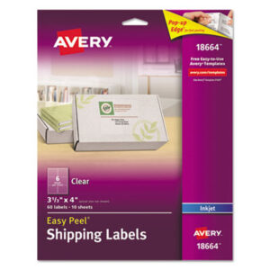 3 1/3 x 4; Address; Clear; Inkjet Printer; Inkjet Printers; Label; Labels; Mailing; Identifications; Classifications; Stickers; Shipping; Receiving; Mailrooms