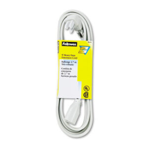 9&apos; Length; Cord; Cords; Electric/Electrical; Electrical; Electrical Cord; Extension; Extension Cords; FELLOWES; Gray; Heavy-Duty; Indoor Extension Cords; Current; AC; Connections; Links; Wires; Electricity