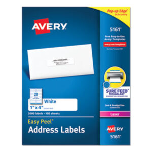 Address; Address Labels; Label; Labels; Laser; Laser Printer; Laser Printer Labels; Mailing; Smooth Feed Sheets; White; Identifications; Classifications; Stickers; Shipping; Receiving; Mailrooms; AVERY