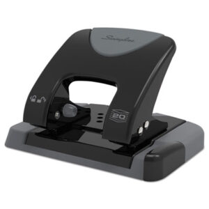 (SWI74135)SWI 74135 – 20-Sheet SmartTouch Two-Hole Punch, 9/32" Holes, Black/Gray by ACCO BRANDS, INC. (1/EA)