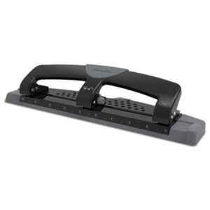 (SWI74134)SWI 74134 – 12-Sheet SmartTouch Three-Hole Punch, 9/32" Holes, Black/Gray by ACCO BRANDS, INC. (1/EA)