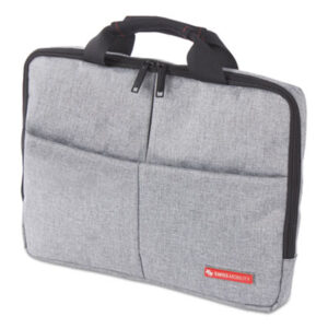 (SWZEXB1071SMGRY)SWZ EXB1071SMGRY – Sterling Slim Briefcase, Fits Devices Up to 14.1", Polyester, 1.75 x 1.75 x 10.25, Gray by THE BUGATTI GROUP INC (1/EA)