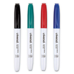 (UNV43670)UNV 43670 – Pen Style Dry Erase Marker, Fine Bullet Tip, Assorted Colors, 4/Set by UNIVERSAL OFFICE PRODUCTS (4/ST)