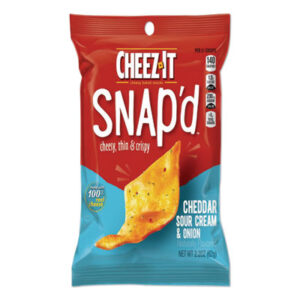 (KEB11460)KEB 11460 – Cheez-it Snap&apos;d Crackers, Cheddar Sour Cream and Onion, 2.2 oz Pouch, 6/Pack by KELLOGG&apos;S (6/CT)