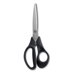 (TUD24380495)TUD 24380495 – Stainless Steel Scissors, 7" Long, 2.64" Cut Length, Black Straight Handle by TRU RED (1/EA)