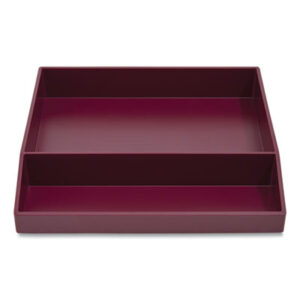 (TUD24380380)TUD 24380380 – Divided Stackable Plastic Tray, 2 Compartments, 9.44 x 9.84 x 1.77, Purple by TRU RED (1/EA)