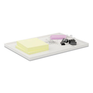 (TUD24380409)TUD 24380409 – Slim Stackable Plastic Tray, 6.85 x 9.88 x 0.47, White by TRU RED (1/EA)