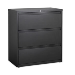 (HID14986)HID 14986 – Lateral File Cabinet, 3 Letter/Legal/A4-Size File Drawers, Black, 36 x 18.62 x 40.25 by HIRSH INDUSTRIES SPACE SOLUTIONS (1/EA)