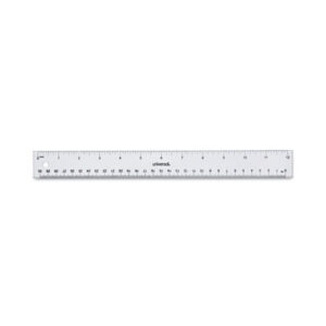 (UNV59022)UNV 59022 – Clear Plastic Ruler, Standard/Metric, 12" Long, Clear by UNIVERSAL OFFICE PRODUCTS (1/EA)