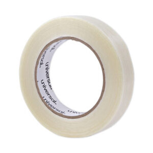 (UNV30024)UNV 30024 – 120# Utility Grade Filament Tape, 3" Core, 24 mm x 54.8 m, Clear by UNIVERSAL OFFICE PRODUCTS (1/RL)