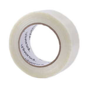 (UNV30048)UNV 30048 – 120# Utility Grade Filament Tape, 3" Core, 48 mm x 54.8 m, Clear by UNIVERSAL OFFICE PRODUCTS (1/RL)