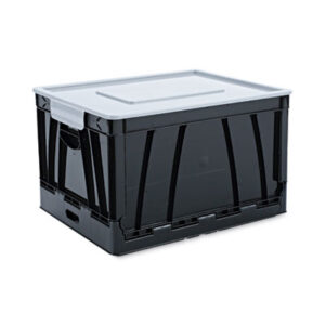 (UNV40010)UNV 40010 – Collapsible Crate, Letter/Legal Files, 17.25" x 14.25" x 10.5", Black/Gray, 2/Pack by UNIVERSAL OFFICE PRODUCTS (2/PK)