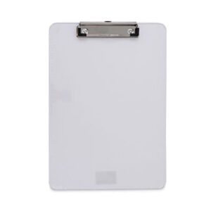 (UNV40310)UNV 40310 – Plastic Clipboard with Low Profile Clip, 0.5" Clip Capacity, Holds 8.5 x 11 Sheets, Clear by UNIVERSAL OFFICE PRODUCTS (1/EA)