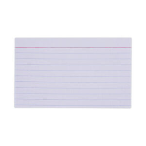 3 x 5 Card Size; White; Cards; Index; Index Card; Recycled Product; Recycled Products; Ruled; UNIVERSAL; Recordkeeping; Study-Aids; Annotations; Reminders; Summaries; Students; Classrooms; Education; Teachers; SPR00351; BSN65636; BSN65259