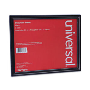 (UNV76848)UNV 76848 – All Purpose Document Frame, 8.5 x 11 Insert, Black, 3/Pack by UNIVERSAL OFFICE PRODUCTS (3/PK)