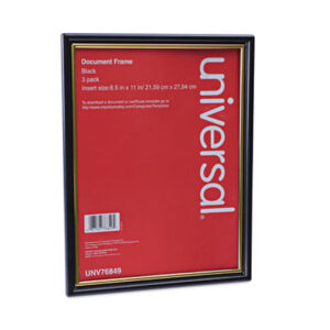 (UNV76849)UNV 76849 – All Purpose Document Frame, 8.5 x 11 Insert, Black/Gold, 3/Pack by UNIVERSAL OFFICE PRODUCTS (3/PK)