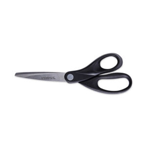 (UNV92009)UNV 92009 – Stainless Steel Office Scissors, 8" Long, 3.75" Cut Length, Black Straight Handle by UNIVERSAL OFFICE PRODUCTS (1/EA)