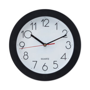 (UNV10421)UNV 10421 – Bold Round Wall Clock, 9.75" Overall Diameter, Black Case, 1 AA (sold separately) by UNIVERSAL OFFICE PRODUCTS (1/EA)
