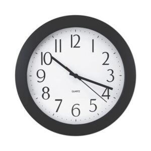 (UNV10451)UNV 10451 – Whisper Quiet Clock, 12" Overall Diameter, Black Case, 1 AA (sold separately) by UNIVERSAL OFFICE PRODUCTS (1/EA)