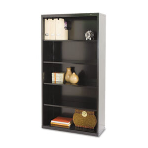 Black; Book; Book Shelf; Book Shelves; Bookcase; Bookcases; Four-Shelf; Furniture; Metal; Shelf; TENNSCO; Racks; Ledges; Trestles; Books