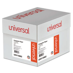 (UNV15862)UNV 15862 – Printout Paper, 1-Part, 20 lb Bond Weight, 14.88 x 11, White/Blue Bar, 2,400/Carton by UNIVERSAL OFFICE PRODUCTS (2400/CT)