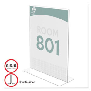 Clear Plastic; DEFLECT-O; Desk Sign; Display; Double-Sided; Frame; Holder; Holders; Sign; Sign Holder; Signs; Stand-Up Sign Holder; Superior Image; Signage; Visual; Graphics; Indicators; Directory; Directories