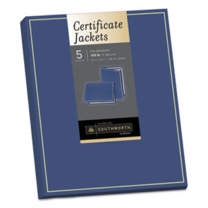 9.5 x 12; Southworth®; Document Holders; Document Holders-Certificate/Document; Award; Certificate Jackets; Holder; Navy/Gold Foil; Sleeves; Credentials; Legal; Licenses