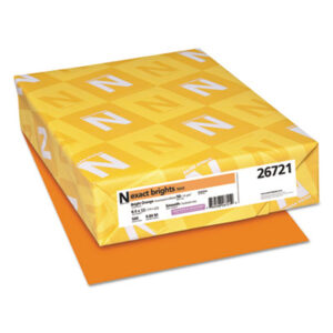 (WAU26721)WAU 26721 – Exact Brights Paper, 20 lb Bond Weight, 8.5 x 11, Bright Orange, 500/Ream by NEENAH PAPER (500/RM)