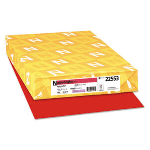 (WAU22553)WAU 22553 – Color Paper, 24 lb Bond Weight, 11 x 17, Re-Entry Red, 500/Ream by NEENAH PAPER (500/RM)