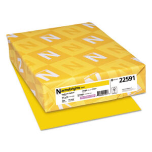 (WAU22591)WAU 22591 – Color Paper, 24 lb Bond Weight, 8.5 x 11, Sunburst Yellow, 500/Ream by NEENAH PAPER (500/RM)