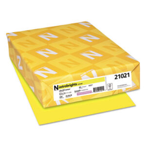 (WAU21021)WAU 21021 – Color Cardstock, 65 lb Cover Weight, 8.5 x 11, Lift-Off Lemon, 250/Pack by NEENAH PAPER (250/PK)