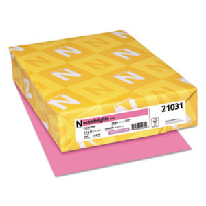 Astrobrights; Astrobright; Astrobrite; Neenah Paper; Colored Paper; Brightest Paper; Bright Colored Paper; Copier; Copy Paper; Inkjet; Laser; Office Paper; Papercrafting; Arts; Craft; Fliers; Posters; FSC; Wausau; 8.5x11; 500; 24 lb; Pulsar Pink; Pink; Bright Pink; Assortment