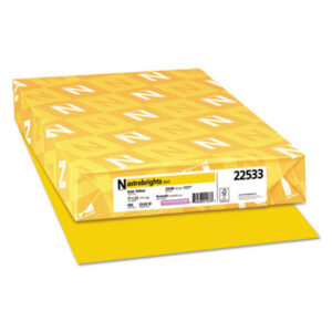 (WAU22533)WAU 22533 – Color Paper, 24 lb Bond Weight, 11 x 17, Solar Yellow, 500/Ream by NEENAH PAPER (500/RM)